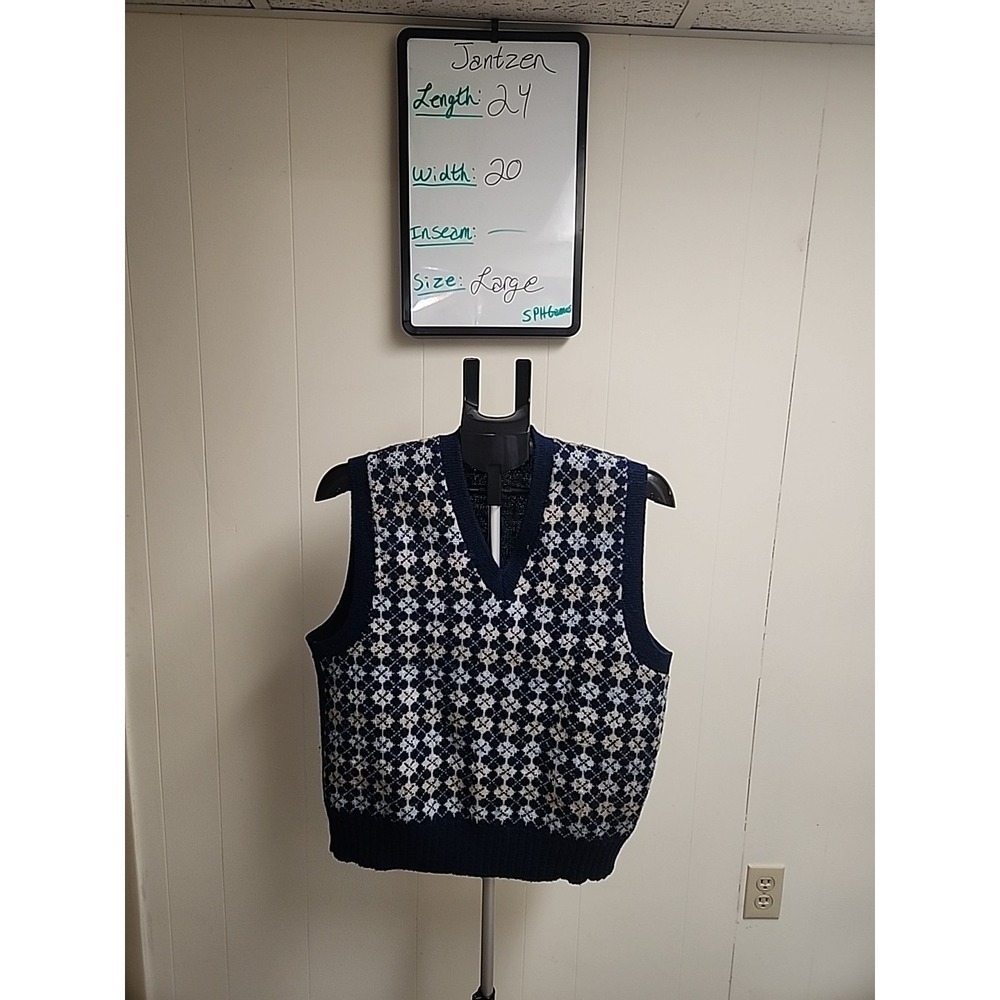 Vintage Jantzen Wool Blend Sweater‎ Vest  Geometric Print Large